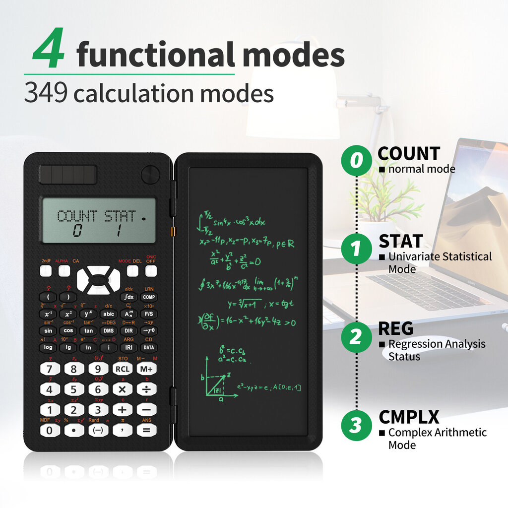 Tieteellinen laskin kirjoitustabletilla 991MS 349 Toiminnot Taloussuunnittelu koululaisille Office Solar Black 82 MS hinta ja tiedot | Toimistotarvikkeet | hobbyhall.fi