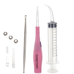 ()1 Set Tonsil Stone Remover Tools Kit -korvavahanpoisto-LED-valo 3 kärjellä Earpick 12cc Huuhteluruisku Clean Care Tool -korvavahanpoistosarjat hinta ja tiedot | Hierontalaitteet | hobbyhall.fi