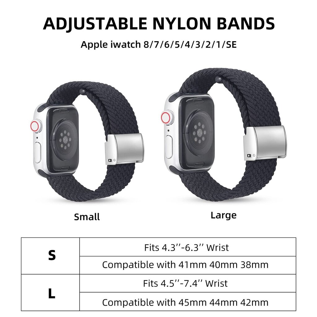 MroTech Turn Stretch Braided IWatch black hinta ja tiedot | Älykellojen ja aktiivisuusrannekkeiden lisätarvikkeet | hobbyhall.fi