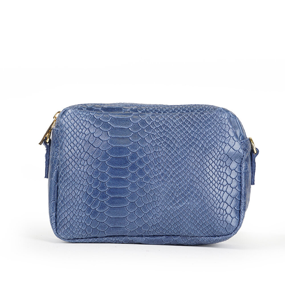 Snake Skin Textured Crossbody Bag 2 vetoketjua vaaleansininen hinta ja tiedot | Tietokonelaukut | hobbyhall.fi