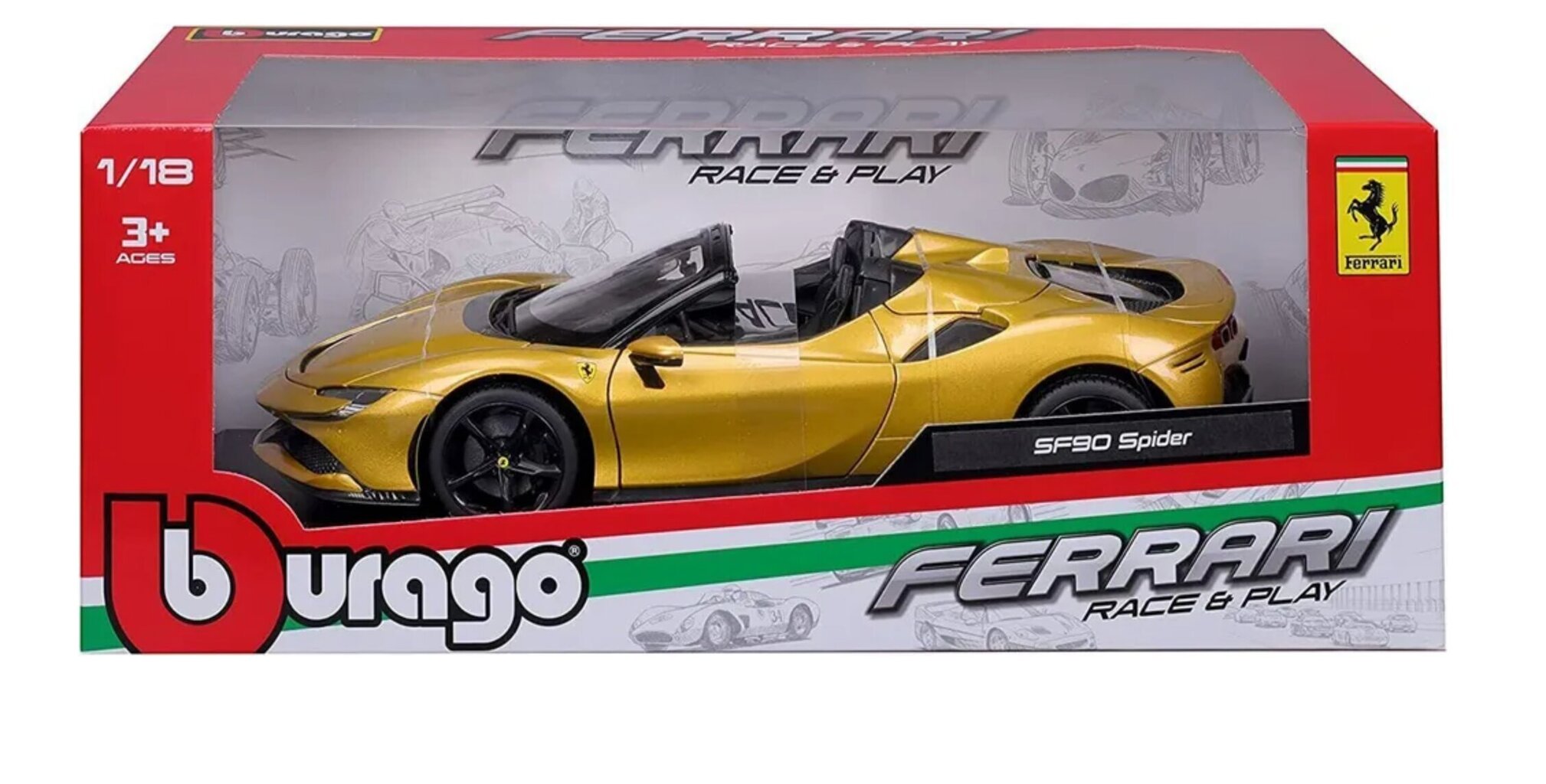 Keräilijän malli Ferrari SF90 Spider, metalli 1:18 hinta ja tiedot | Pienoismallit | hobbyhall.fi