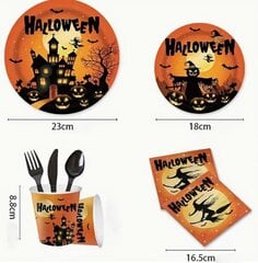 Kertakäyttöastiat, Halloween, 64 kpl hinta ja tiedot | Tarjoiluastiat ja aterimet juhliin | hobbyhall.fi