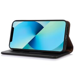 Nahkainen lompakkopuhelinkotelo Samsung Galaxy Xcover 6 Prolle, automaattisesti sulkeutuva magneettijalusta, musta hinta ja tiedot | Puhelimen kuoret ja kotelot | hobbyhall.fi