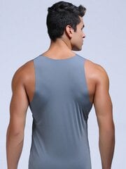 Miesten Ice Silk Sports Saumaton Pure Color -liivi, Hihaton Compression Fitness-paita Gym·Grey·L hinta ja tiedot | Tunikat | hobbyhall.fi