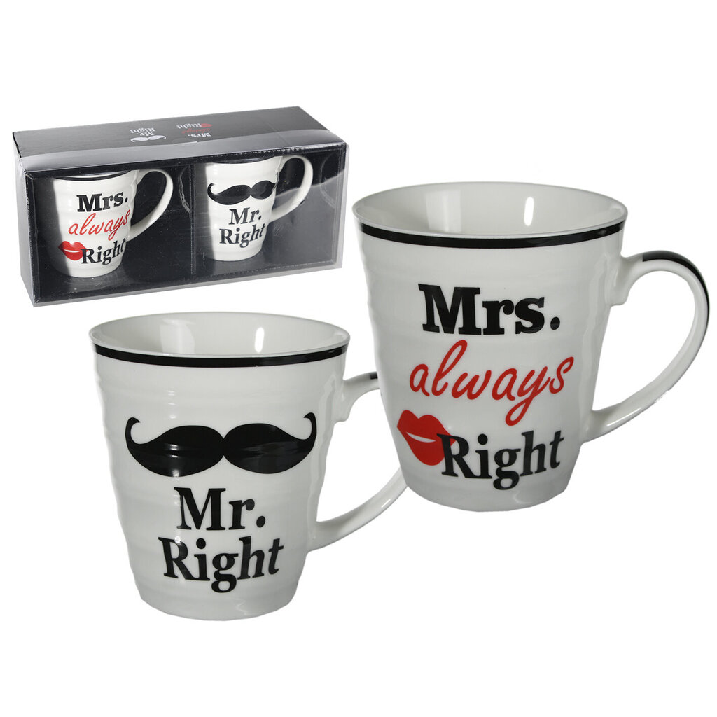 Kuppisarja. Mr Right & Mrs. Always Right" hinta ja tiedot | Hauskat mukit | hobbyhall.fi
