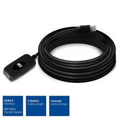 Act USB 2.0, 5 m hinta ja tiedot | Kaapelit ja adapterit | hobbyhall.fi