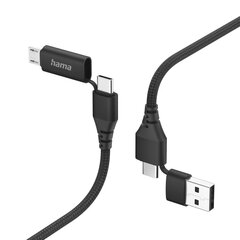 Hama USB-C/USB-A/USB-C/mikro USB, 1.5 m hinta ja tiedot | Kaapelit ja adapterit | hobbyhall.fi