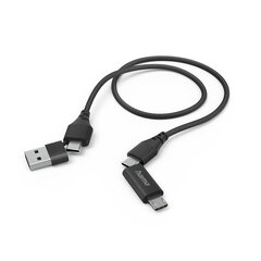 Hama USB-C/USB-A/USB-C/mikro USB, 1.5 m hinta ja tiedot | Kaapelit ja adapterit | hobbyhall.fi