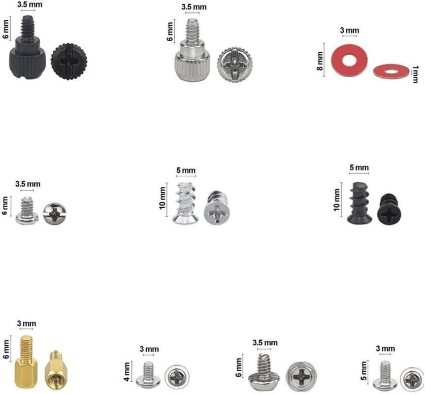 360 kpl PC-ruuvit emolevyn ruuvit, tietokoneruuvit, emolevyn kiinnikkeet ja ruuvit HDD-kiintolevylle SSD PC-tuulettimen PC-kotelo ATX-kotelon tuulettimen grafiikkaruuvit tee-se-itse PC-asennus ja korjaus hinta ja tiedot | Kiinnitystarvikkeet | hobbyhall.fi