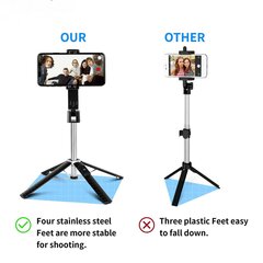 Selfie Stick Bluetooth -kaukosäädintelineen kolmijalkateline iPhone Universalille hinta ja tiedot | Puhelintelineet | hobbyhall.fi