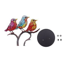 Birds On Branch Desktop Ornaments Iron Double Painted Bird Colorful Birds Ornament tabletti sisätilojen sisustamiseen 3 lintua (samaan suuntaan) hinta ja tiedot | Sisustuspaneelit | hobbyhall.fi