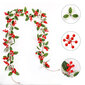 2m Red Berry Christmas Garland, Joustava keinotekoinen marjaseppele sisätilojen ulkotakkasisustukseen, sopii joulukoristukseen hinta ja tiedot | Joulukoristeet | hobbyhall.fi