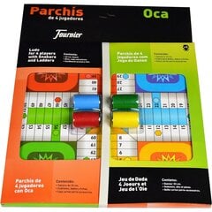 Parchis 4 ja Goose, Lauta 33x33 cm, 2-4 pelaajaa, monivärinen hinta ja tiedot | Lautapelit ja älypelit | hobbyhall.fi