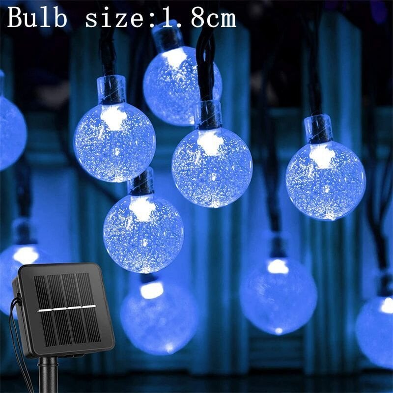 (11M 60LEDSBlue)Solar String Lights Outdoor 100 Led Crystal Globe Lights Vedenpitävä Solar Festoon Fairy Light puutarha Ramadan Party Sisustus hinta ja tiedot | Jouluvalot | hobbyhall.fi