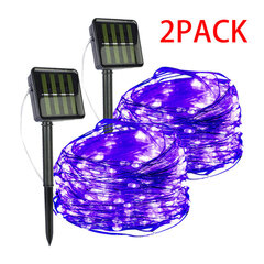 (22M 200LED2PC violetti) 7m Solar Led Light Outdoor Festoon Led Lamppu Solar Garden Lights Outdoor Vedenpitävä Fairy Garland String Jouluvalot hinta ja tiedot | Jouluvalot | hobbyhall.fi