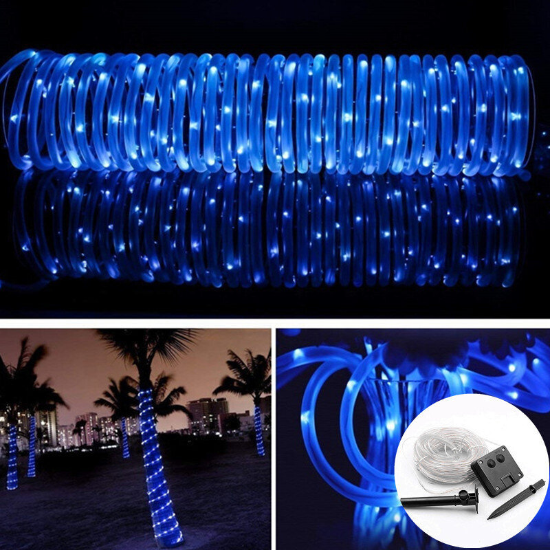 (12M 100LEDTaiyangneng Blue)Ulkon aurinkolamput Garland köysinauhavalot 5-30M LED Garden Garland vedenpitävä putkilamppu puutarhan joulukoristeisiin hinta ja tiedot | Jouluvalot | hobbyhall.fi