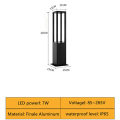 (Kylmävalkoinen 60cm) Moderni ulkokäyttöön vedenpitävä LED pitkä nurmikkolamppu 7W 85~265V Finale alumiininen neliön katuvalo puutarhaan sisäpihan huvilan valaistukseen hinta ja tiedot | Jouluvalot | hobbyhall.fi