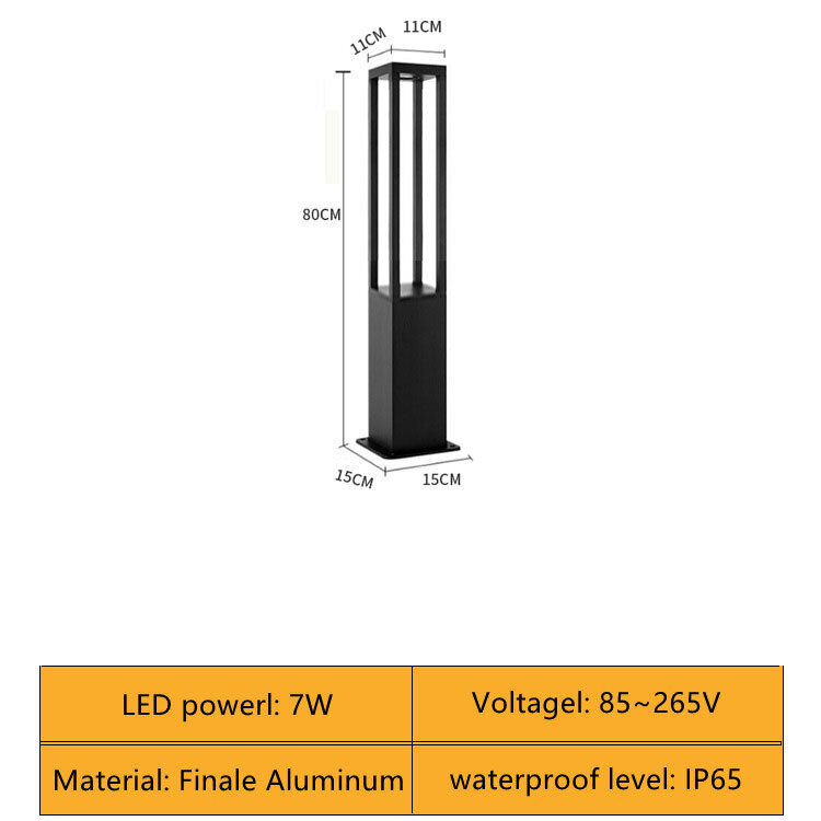 (Kylmävalkoinen80CM) Moderni ulkokäyttöön vedenpitävä LED pitkä nurmikkolamppu 7W 85~265V Finale alumiininen neliö katuvalo puutarhaan sisäpihan villan valaistukseen hinta ja tiedot | Jouluvalot | hobbyhall.fi