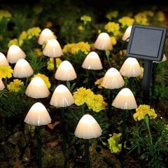 Puutarhakoristeet Solar Power 5M 20 Led Mushroom aurinkolamppu, vedenpitävä koristeellinen puutarha (lämmin valkoinen) hinta ja tiedot | Pöytävalaisimet | hobbyhall.fi