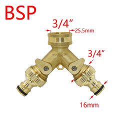3/4 tuuman 2/4-suuntainen puutarhahanan liitin messinki puutarhaletkun jakaja Y-tyypin kastelun jakoliitin ulkohanalle hinta ja tiedot | Puutarhaletkut, kastelukannut ja muut kastelutarvikkeet | hobbyhall.fi