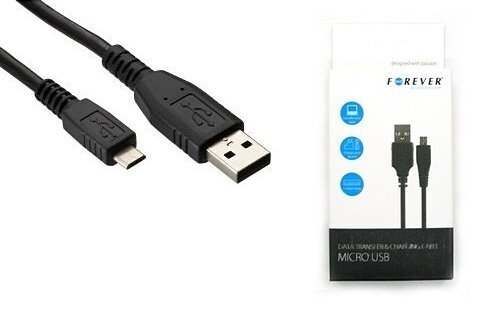 Forever Universal Micro Data Cable 1m musta hinta ja tiedot | Puhelinkaapelit | hobbyhall.fi