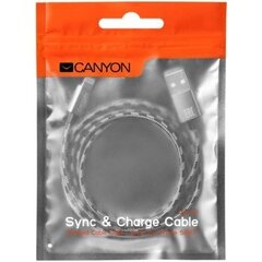 Canyon CFI-3 Lightning USB-kaapeli Applelle - 1 m, tummanharmaa. hinta ja tiedot | Puhelinkaapelit | hobbyhall.fi