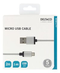 Deltaco MICRO-115F, USB A, USB Micro B, 2m hinta ja tiedot | Deltaco Puhelimet, älylaitteet ja kamerat | hobbyhall.fi