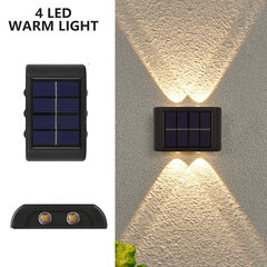 (4LED Lämmin 57x89x23mm)LED Solar Light vedenpitävä seinävalaisin ulkona ylös ja alas valaiseva valaistus Garden Street Maisema Parveke Sisustus hinta ja tiedot | Jouluvalot | hobbyhall.fi