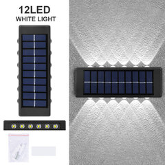 (12LED valkoinen 155x55mm)LED Solar Light vedenpitävä seinävalaisin ulkona ylös ja alas valaiseva valaistus Garden Street Maisema Parveke Sisustus hinta ja tiedot | Jouluvalot | hobbyhall.fi