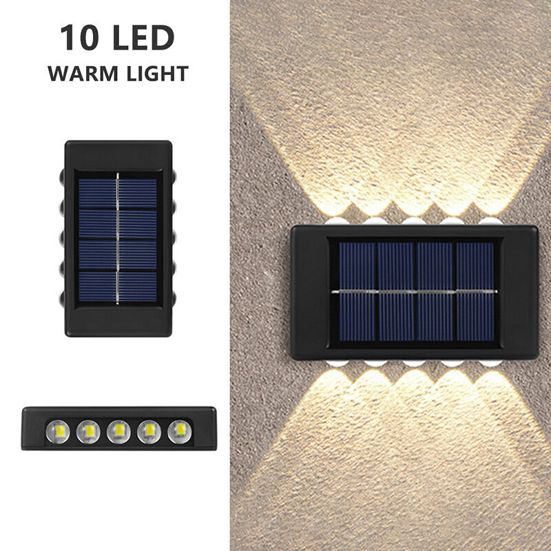 (10LED lämmin 55x100mm)LED aurinkovalo vedenpitävä seinävalaisin ulkona ylös ja alas valaiseva valaistus puutarhakadun maiseman parvekkeen sisustukseen hinta ja tiedot | Jouluvalot | hobbyhall.fi