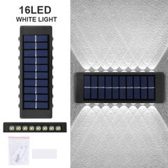 (16LED Valkoinen 155x55mm)LED Solar Light vedenpitävä seinävalaisin ulkona ylös ja alas valaiseva valaistus Garden Street Maisema Parveke Sisustus hinta ja tiedot | Jouluvalot | hobbyhall.fi