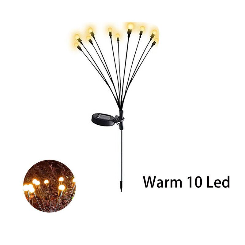 (lämmin 10 lediä) Solar Outdoor Light LED Firefly lamppu Puutarhan sisustus Vesitiivis Puutarha Koti Nurmikko Ilotulitus Valolattia Uusi Vuosi Joulu hinta ja tiedot | Jouluvalot | hobbyhall.fi