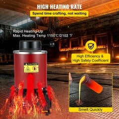 Sähköinen metallinsulatusuuni Vevor, 1750W, 3kg, 1150°C, 220V hinta ja tiedot | Käsityökalut | hobbyhall.fi