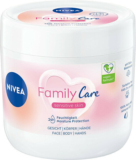 Voide kasvoille, vartalolle ja käsille Nivea Family Care Sensitive Skin, 450 ml hinta ja tiedot | Kasvovoiteet | hobbyhall.fi