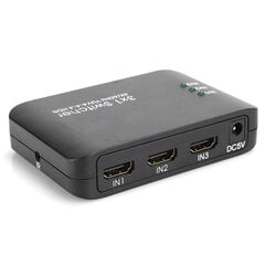 3x1 4K HDMI 2.0 Switcher HD IR -kaukosäätimen jakajasovitin LED-ilmaisimellaMusta hinta ja tiedot | Stereojärjestelmät | hobbyhall.fi