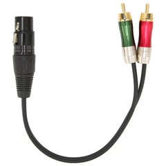 XLR-naaras 3-nastainen kaksois-RCA-urospistoke Adapteri Epäsymmetrinen Y-jakokaapeli vahvistimen mikserimikrofonilleXLR-naaras/2RCA 2m/6,6ft hinta ja tiedot | Stereojärjestelmät | hobbyhall.fi