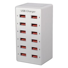 USB-laturi 12-porttinen USB-latausasema 60 W moniporttinen USB-seinälaturi Pikalataus USB-latauskeskitin älypuhelimille kannettavalle tietokoneelle hinta ja tiedot | Adapterit | hobbyhall.fi