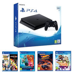 PlayStation 4 Slim 500Gb + 4 peliä hinta ja tiedot | Pelikonsolit | hobbyhall.fi