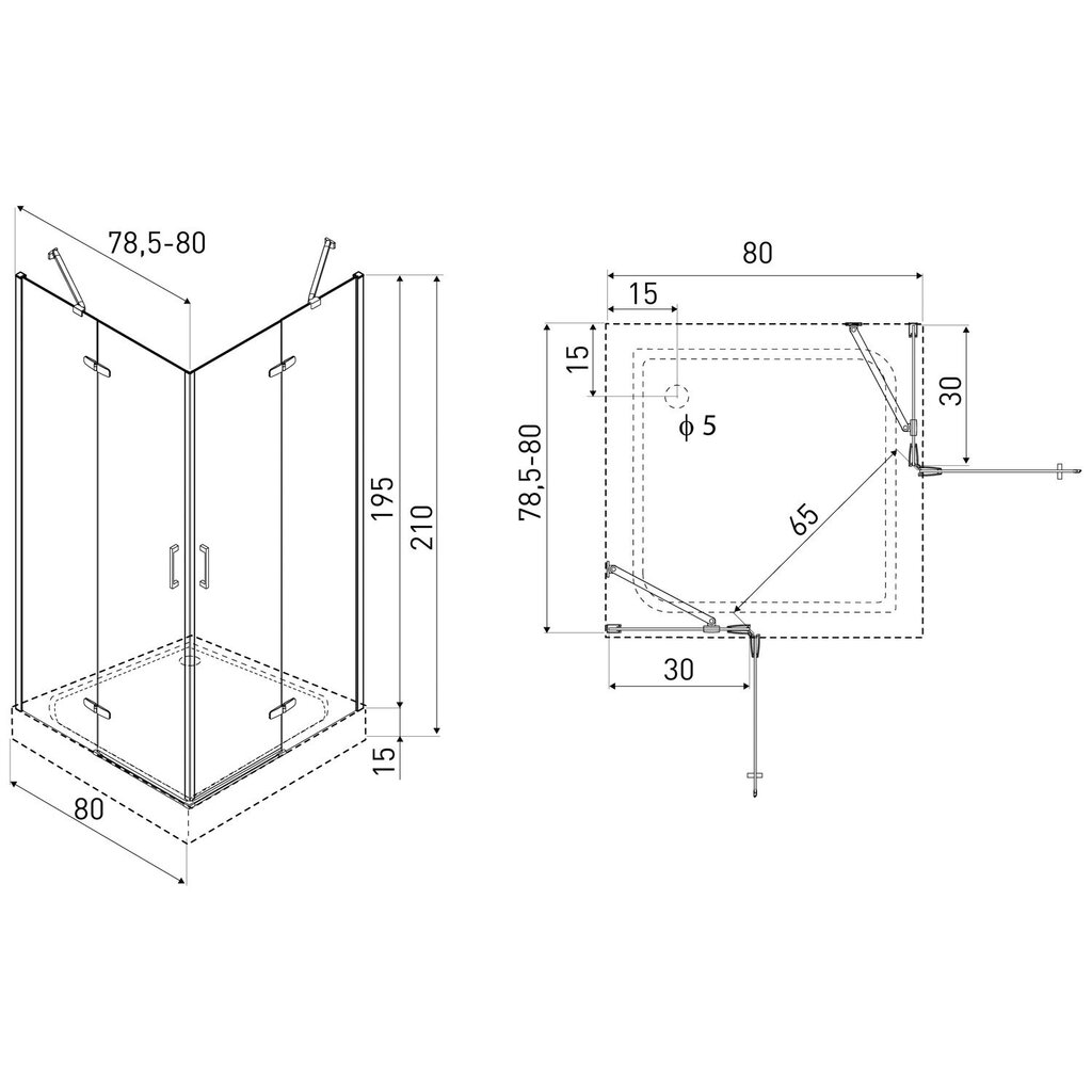 Suihkukaappi altaalla Kerra Flow, 80x80 cm hinta ja tiedot | Suihkukaapit ja suihkunurkat | hobbyhall.fi