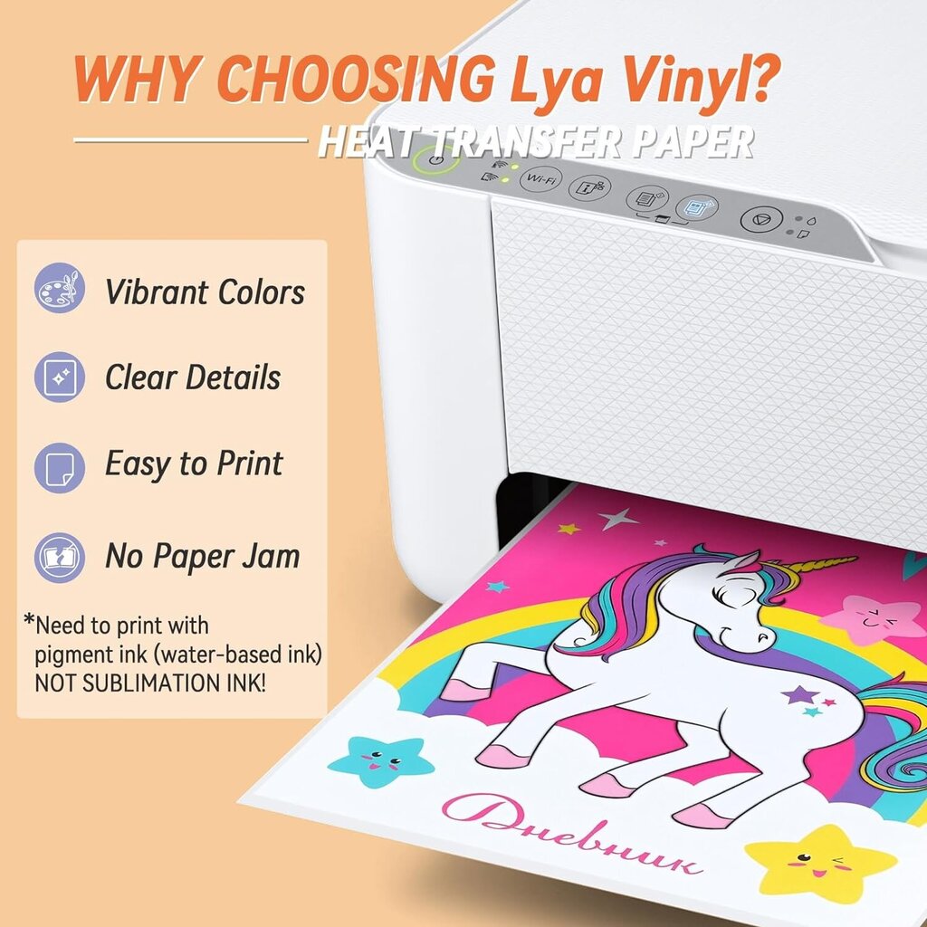 Lya Vinyl Thermal siirtokalvo kuvansiirtoon, 12 kpl hinta ja tiedot | Koristeet ja tarrat | hobbyhall.fi