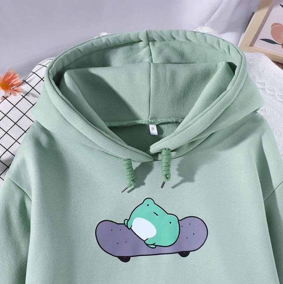 Naisten fleecepaita Kawaii, Green-1, XXL hinta ja tiedot | Naisten hupparit, collegepaidat ja villapaidat | hobbyhall.fi