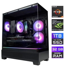 Tietokone Ryzen 5 7600X 32GB 1TB NVME RTX4070Ti Super hinta ja tiedot | Pöytätietokoneet | hobbyhall.fi