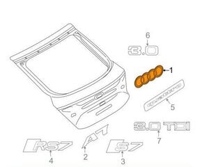 AUDI Kromi tunnus 4G8853742A2ZZ hinta ja tiedot | Lisätarvikkeet autoiluun | hobbyhall.fi