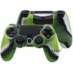 Vihreä Camo 2 -pehmeä silikonikumikotelo Sony PlayStation Dualshock 4 PS4 DS4 Pro Slim Controller -suojalle + 2 peukalokahvaa hinta ja tiedot | Pelikonsolitarvikkeet | hobbyhall.fi