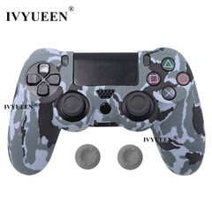 Harmaa Camo-19 Colors Silikoni Camo Suojakuori Sony Dualshock 4 PS4 DS4 Pro Slim Controller peukalokahvat Joystick Caps hinta ja tiedot | Pelikonsolitarvikkeet | hobbyhall.fi