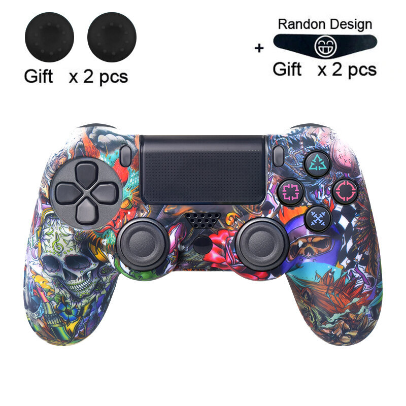 Graffiti 02-DATA FROG SONY Playstation 4 PS4 -ohjaimen suojakuorelle Pehmeä silikonigeelikuminen suojakuori PS4 Pro Slim -peliohjaimelle hinta ja tiedot | Pelikonsolitarvikkeet | hobbyhall.fi