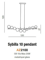 Azzardo riippuvalaisin Sybilla 10 AZ2100 hinta ja tiedot | Riippuvalaisimet | hobbyhall.fi