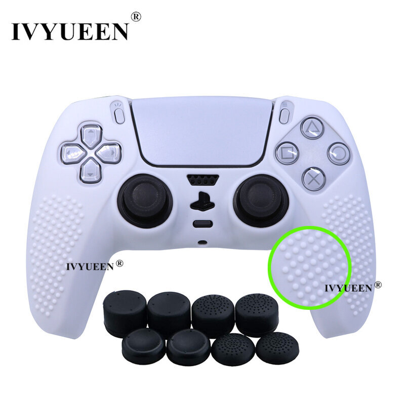 Valkoinen 8 Caps - Päivitetty versio - Liukumaton silikonikotelo PlayStation 5 Dualsense PS5 -ohjainkotelolle alkuperäiselle laturille hinta ja tiedot | Pelikonsolitarvikkeet | hobbyhall.fi