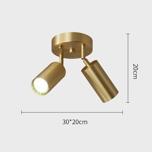 Täyskuparinen moderni eteinen minimalistinen kattovalaisin olohuone TV seinä tunnelma valo vaatehuone vaatekauppa valaistus kaksoispää kaikki kupari kattovalaisin + lämmin valo 30 * 20 * 20cm