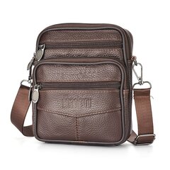 Uusi miesten aitoa nahkaa oleva Crossbody laukku Monitoiminen pystysuora olkapäälaukku rento matkasalkku musta hinta ja tiedot | Tietokonelaukut | hobbyhall.fi